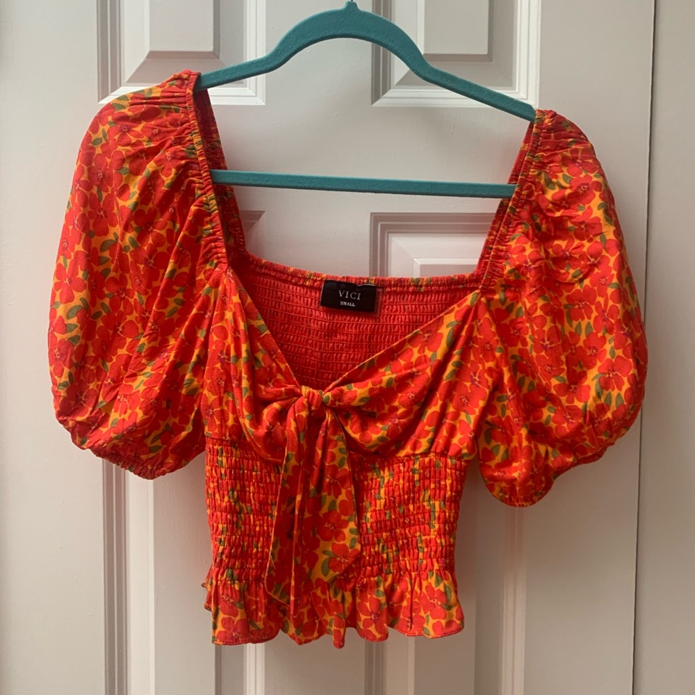 Boho style floral blouse